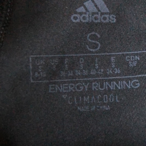 Adidas Climatecool   running crops  pant black with white mesh on  sides Sz S - Picture 4 of 8